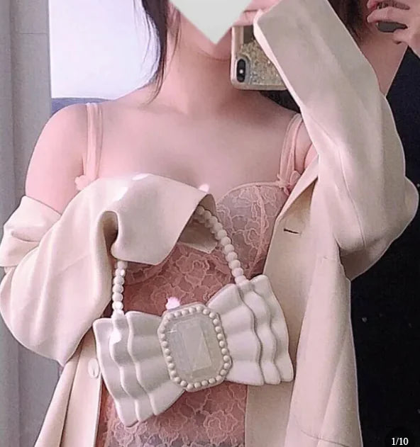 Bow Accent Jelly Tote Bag