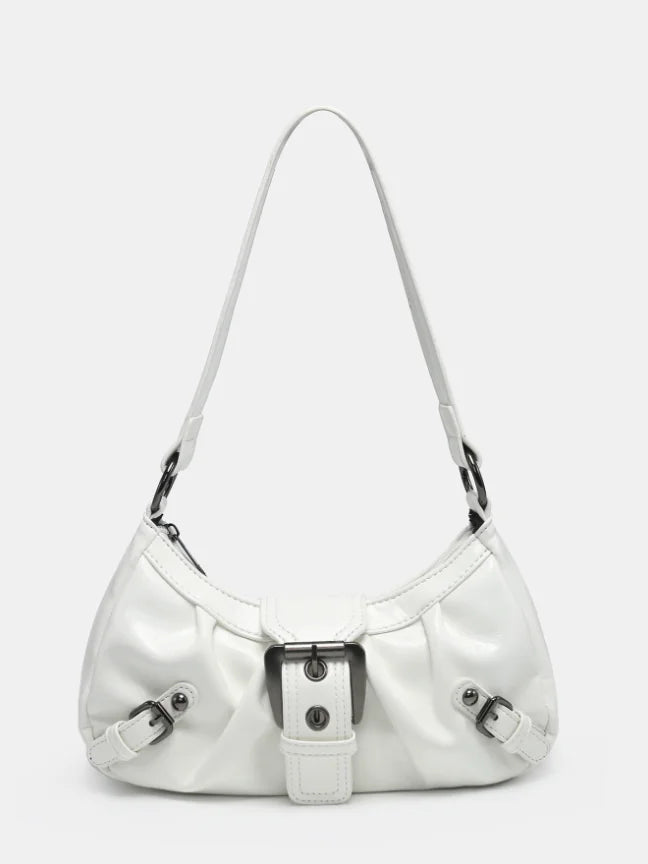 Vintage Two-Tone PU Leather Shoulder Bag