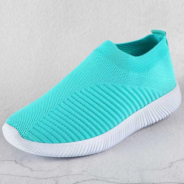 Fashionable Knitted White Sneakers for Women
