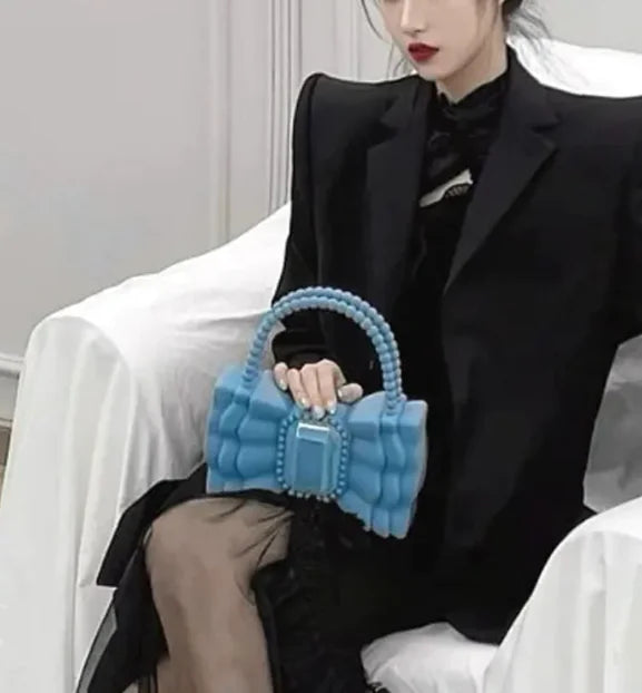 Bow Accent Jelly Tote Bag