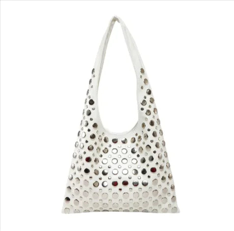 Polka Dot Rivet Shoulder Bag