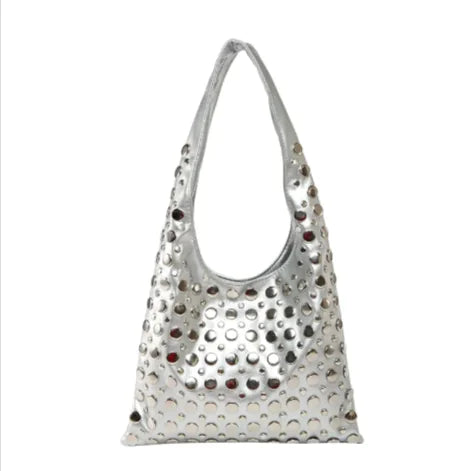 Polka Dot Rivet Shoulder Bag