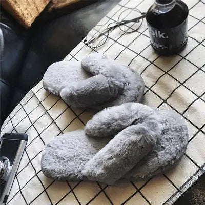 Winter Indoor Cotton Slippers for Women with Thick Sole