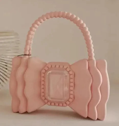 Bow Accent Jelly Tote Bag