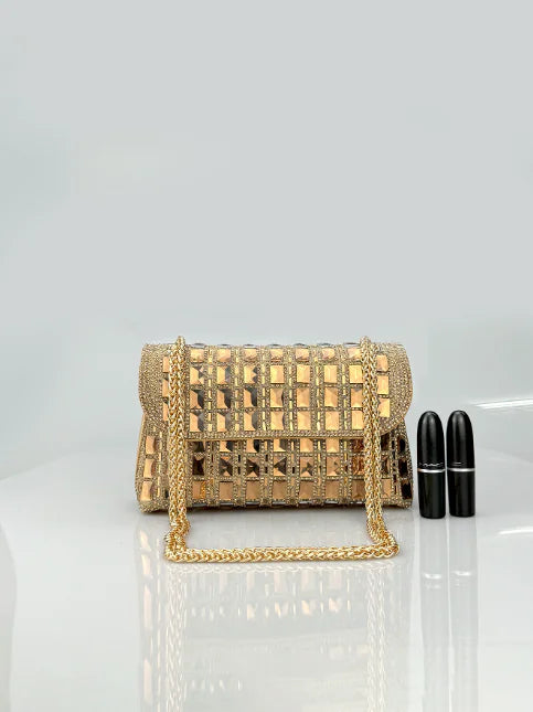 Rhinestone Chain Clutch Bag