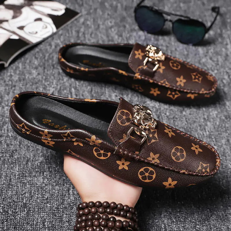 Men's Half-Wrapped Slip-On Closed Toe Leather Loafers