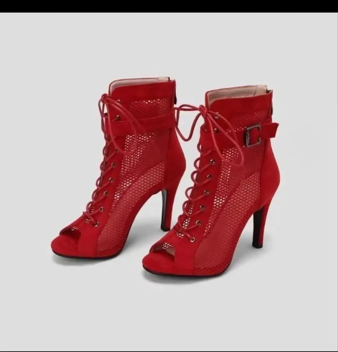 2022 Autumn New Mesh Peep-Toe Dance Heels for Women