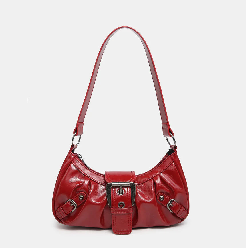 Vintage Two-Tone PU Leather Shoulder Bag