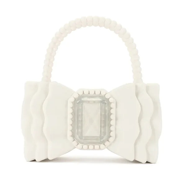 Bow Accent Jelly Tote Bag