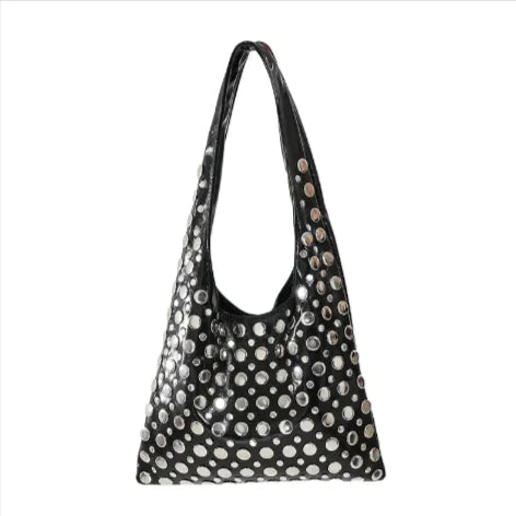 Polka Dot Rivet Shoulder Bag