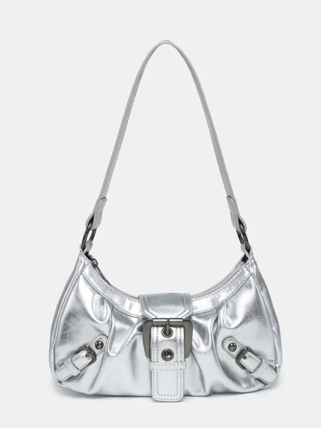 Vintage Two-Tone PU Leather Shoulder Bag