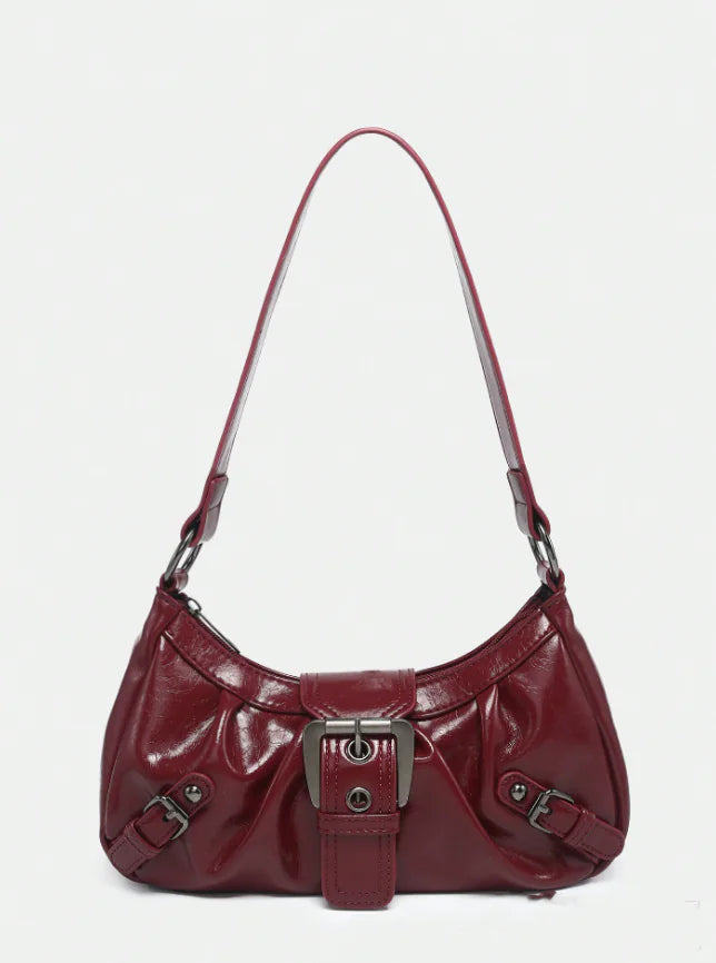 Vintage Two-Tone PU Leather Shoulder Bag