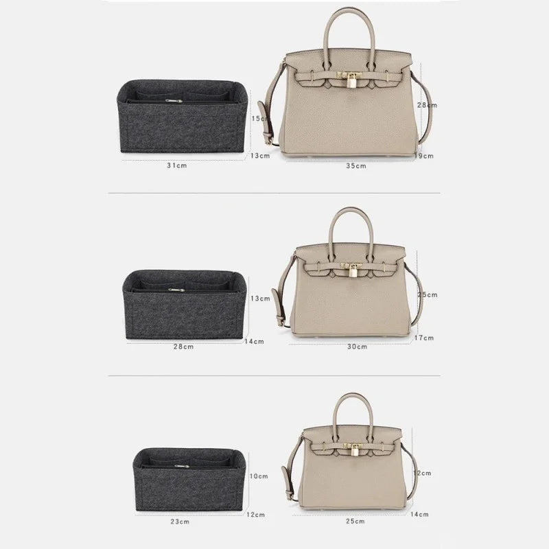 Felt Liner Organizer Insert for Birkin Bags