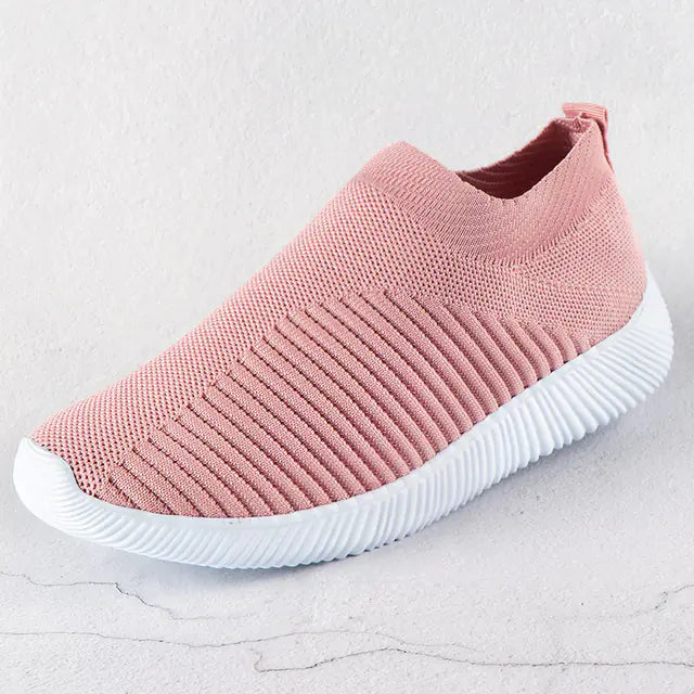 Fashionable Knitted White Sneakers for Women