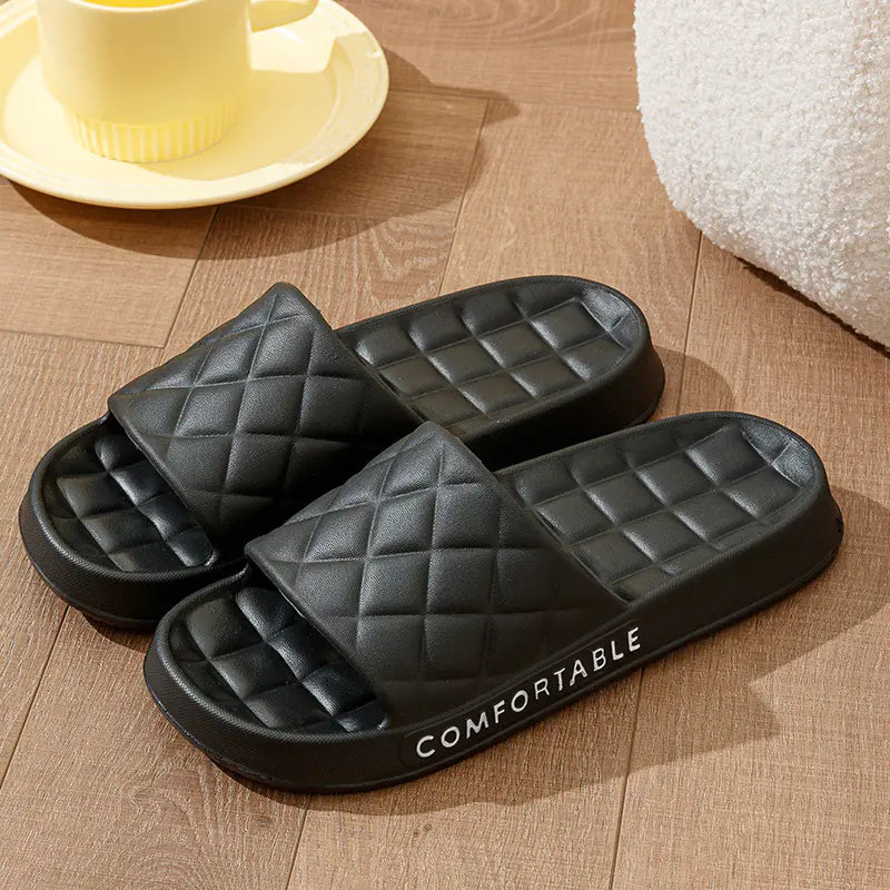 Men's Soft-Sole Plaid Indoor Slippers for Summer