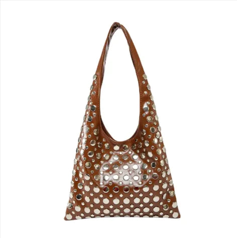 Polka Dot Rivet Shoulder Bag